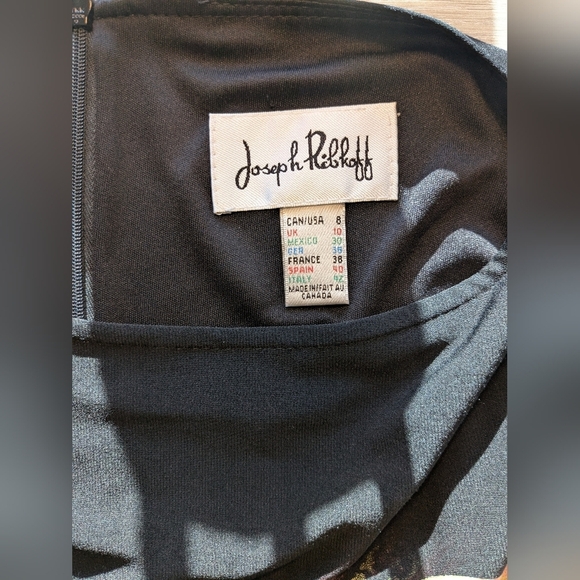 Joseph Ribkoff Black Multi-Color Floral Jersey Knit Long Sleeve Slim Mini Dress - Picture 8 of 9